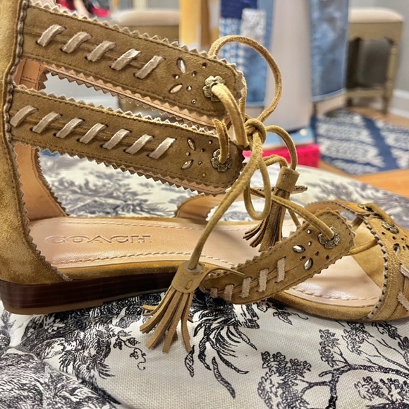 Coach Via Demi Wedge Sandals Size 9 - Picture 2 of 5